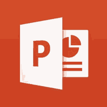 a powerpoint logo on a red background with the letter p on it