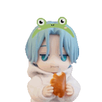 a figurine of a person with a frog headband