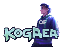 a man in a purple hoodie with the words of kogaea on it