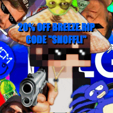 a poster that says 20 % off breeze rip code shoffli