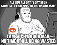 a cartoon of a man sitting in front of a computer screen with a reddit logo on his chest