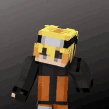 a minecraft character with a yellow headband