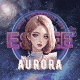 a picture of a girl with the name aurora written on the bottom