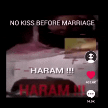 a video that says " no kiss before marriage " on it