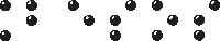 a row of black circles with white spots on a white background