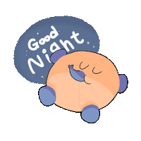 a cartoon character is sleeping with the words good night above it