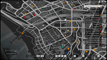 a black and white map of a city in a video game with russian letters