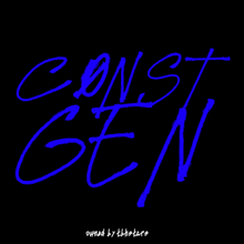 a black background with blue writing that says " const gen "