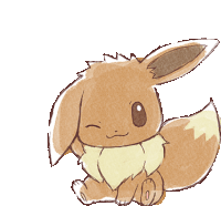 a drawing of a brown eevee sitting down with its eyes closed