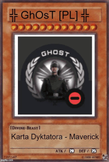 a ghost card with a picture of a soldier on it