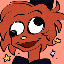 a drawing of a cartoon character with a bow tie and stars