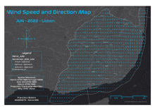 a map showing wind speed and direction for june 2022