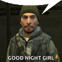 a video game character says good night girl