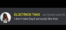 a screenshot of a message from el3trick twix