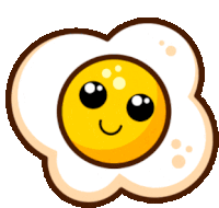 a cartoon drawing of an egg with a smiling face on it