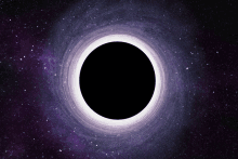 a black hole in the middle of a galaxy with stars