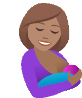 a woman in a purple shirt is holding a baby