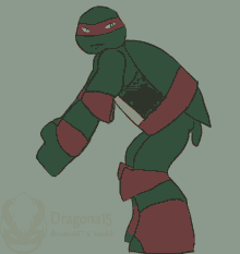 a drawing of a teenage mutant ninja turtle giving a thumbs up by dragonal5