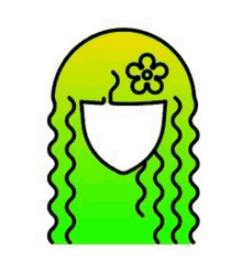 a woman with long curly hair and a flower in her hair is smiling .