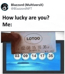 a person is holding up a lottery ticket that says lotoo