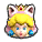 a pixelated image of princess peach 's face with a crown on it .