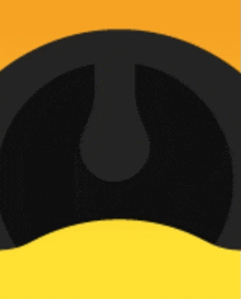 a yellow background with a black circle and a drop in the middle