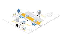 an isometric diagram of a cloud computing system shows a cloudfront gateway and a dynamic load balancer