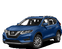 a blue nissan rogue is sitting on a white background