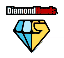 a logo for diamond hands shows a diamond and a fist