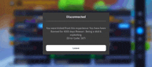 a screenshot of a game that says ' disconnected ' at the top