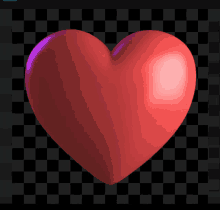 a red heart on a checkered background