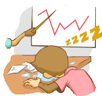 a cartoon of a man sleeping in front of a graph that says zzzz