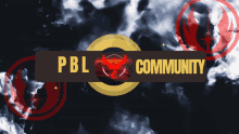 a banner for the pbl community with a phoenix in the middle