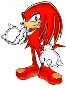 a cartoon drawing of knuckles the echidna from the video game sonic