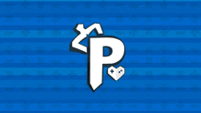 a blue background with a white letter p in the middle