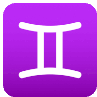 a purple square with a white sign that says ii on it