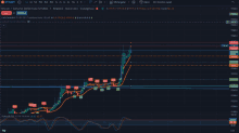 a computer screen displays a graph of the bitcoin price