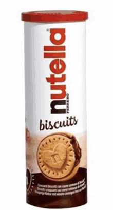 a can of nutella biscuits with a heart shaped cookie on it