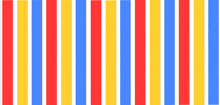 a colorful striped pattern with red yellow and blue stripes on a white background