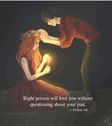 a picture of a man and a girl with a quote by farhan ali