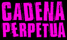 a black background with pink text that says cadena perpetua