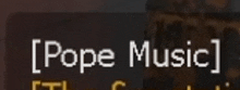 pope music is written in white letters on a dark background