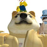 a dog wearing a top hat is sitting next to another dog