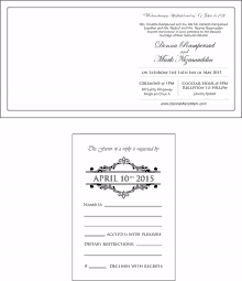 a black and white wedding invitation for donna rampersad