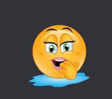 a cartoon smiley face is covering its mouth with its hand