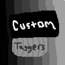 it looks like a pixel art of a sign that says custom triggers .