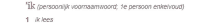 a white background with red text that says ik ( persoonlijk voornaamwoord te persoon enkelvoudig ) 1 ik lees