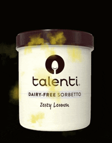 a jar of talenti dairy-free sorbetto zesty lemon ice cream