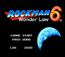 a video game called rockman 6 wonder law with a blue moon in the background