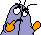 a pixel art illustration of a purple monster with orange arms and legs on a white background .